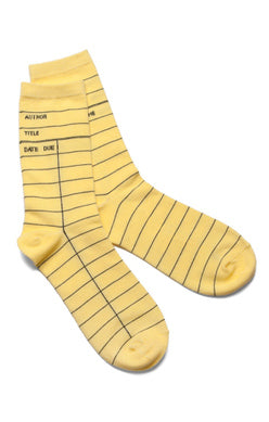 Library Card Socks (Yellow) - Small