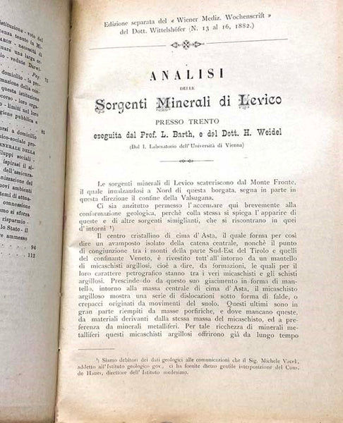 Bound Volume of 11 Italian Medical Pamphlets and Offprints, with Emphasis on Experimental Physiology, 1878-86: Le Cortecce di China Nella Farmacia Fino ad Oggi e la Ragione della Preparazione dell'Eclemma Chinacea...; Gli Ospedali e il Darwinismo; Analis…