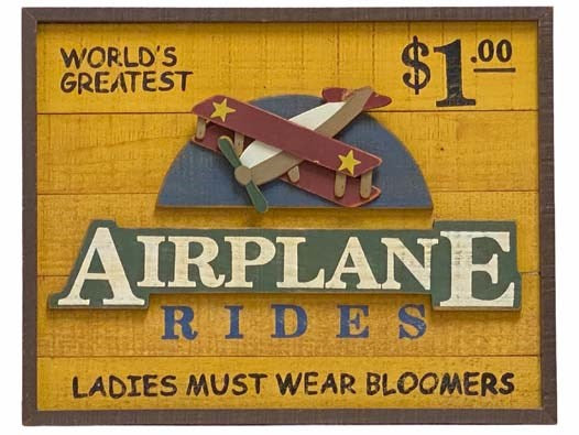World's Greatest Airplane Rides Ladies Must Wear Bloomers Wooden Wall Art