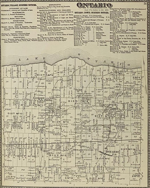 Atlas of Wayne Co. [County] New York. From Actual Surveys and Official Records (Reprint Series Number 4)