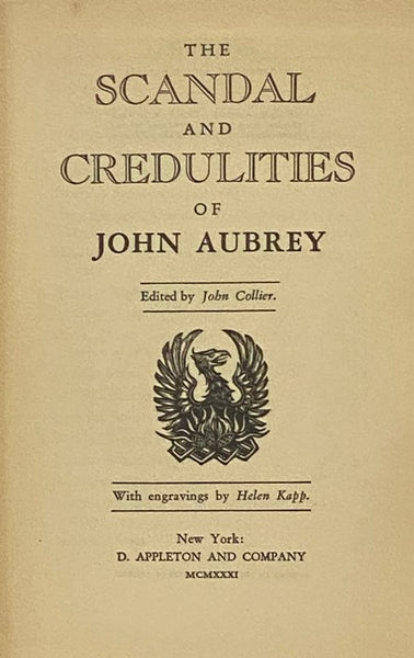 The Scandal and Credulities of John Aubrey