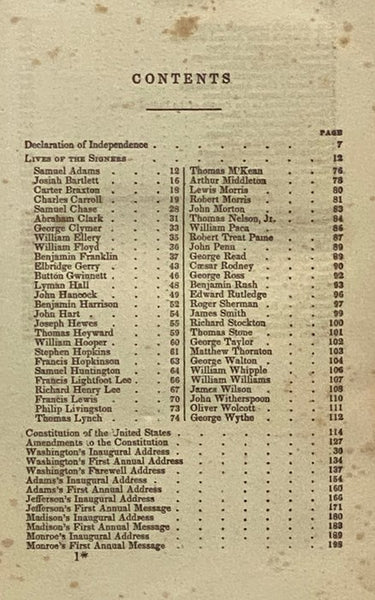 The American's Own Book, Containing the Declaration of Independence, with the Lives of the Signers; the Constitution of the United States; the Inaugural Addresses and First Annual Messages of all the Presidents, from Washington to Pierce; the Farewell Ad…