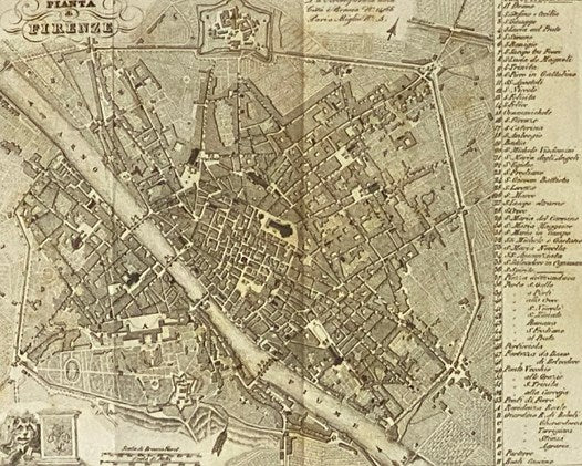 Nouveau Guide de Florence et ses Environs, Compris la Vallombrosa, Alvernia et Camaldule, avec la Description de la Galerie des Statues et de Celle du Palais Pitti, du Gabinet Physique Ec. Ec., Ornee de Vues et Statues Plan de la Ville et Carte de la Tos…
