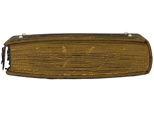 19th Century Photograph Album with Decorative Brass Clasps, Embossed Design with Inlays, Gilt Gauffered Edges