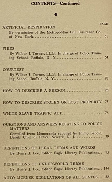 Eagle Police Manual: A Handbook for Peace Officers National in Scope (Vol. XLVIII, No. 316 of the Eagle Library)