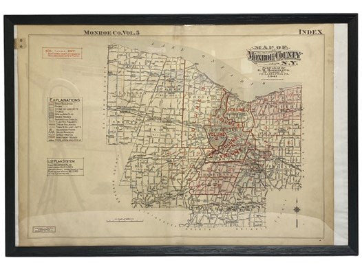 24 x 36 Framed Map of Monroe County, New York (Monroe Co. Vol. 5)