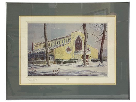 28 1/2 x 22 3/4 Gerald C. Hill's Toledo Zoo, Framed Print Signed on Mat [Ohio]