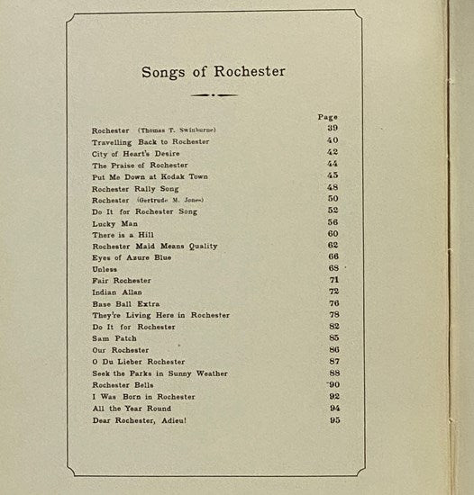 Rochester Song Book [Songbook] [New York]