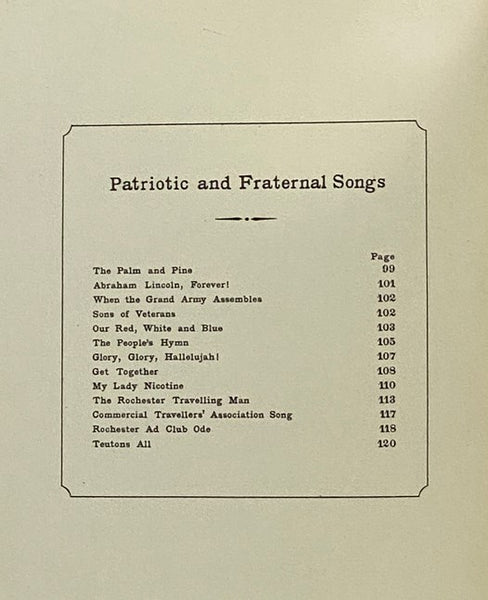 Rochester Song Book [Songbook] [New York]