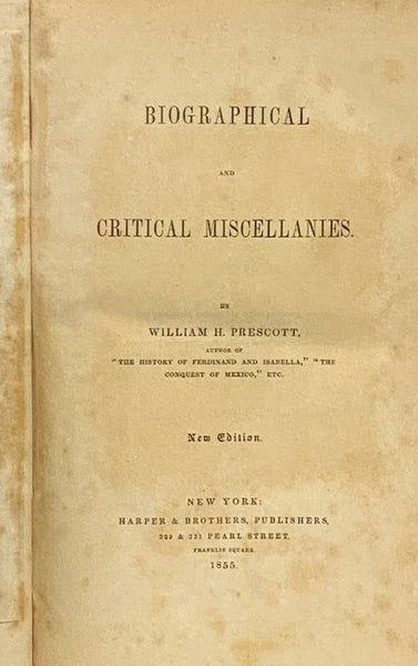 Biographical and Critical Miscellanies