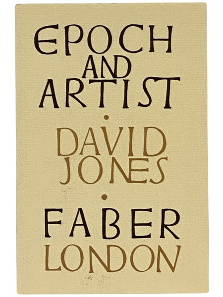 Epoch and Artist: Selected Writings