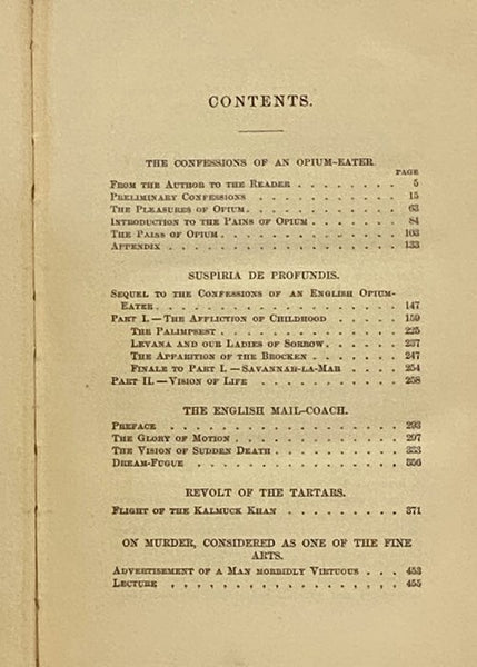 Confessions of an English Opium-Eater, to which is Added: Suspiria de Profundis; The English Mail Coach; The Revolt of the Tartars; Murder as One of the Fine Arts (Century Series)