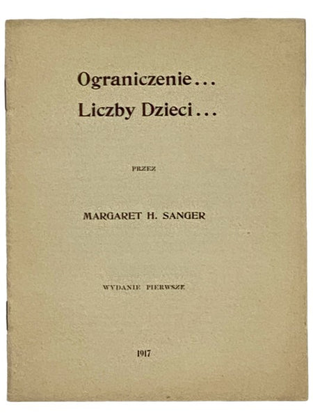Ograniczenie... Liczby Dzieci [Family Limitation] [POLISH TEXT]