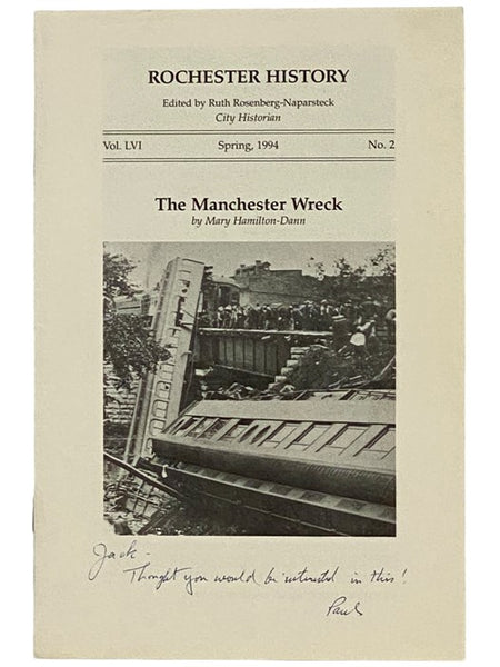 The Manchester Wreck (Rochester History, Spring, 1994, Vol. LVI, No. 2)