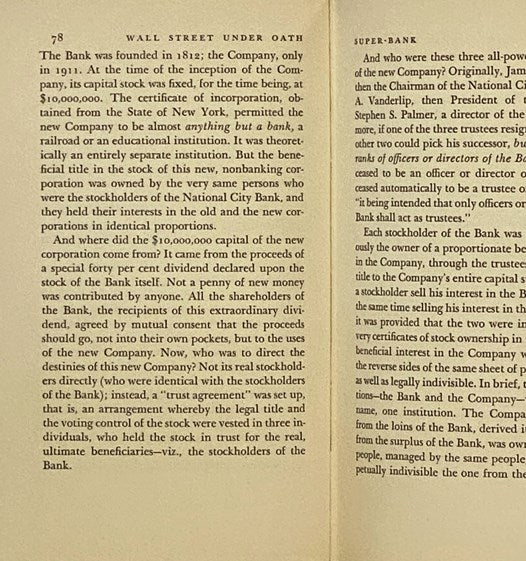Wall Street Under Oath: The Story of Our Modern Money Changers