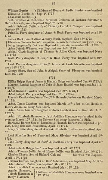 Scituate Massachusetts Second Church Records (in Abstract), 1645-1850. with Interleaves for Corrections and Additions.