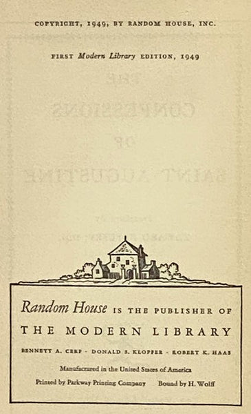 The Confessions of St. Augustine (The Modern Library of the World's Best Books, ML 263)