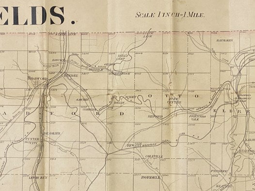 North Western Pennsylvania Oil Fields. 56 x 70 Linen-Backed Map. [Northwestern PA]