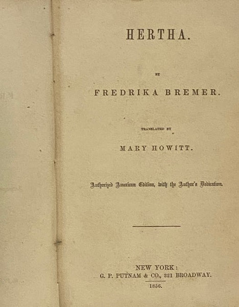 Hertha. Authorized American Edition, with the Author's Dedication.
