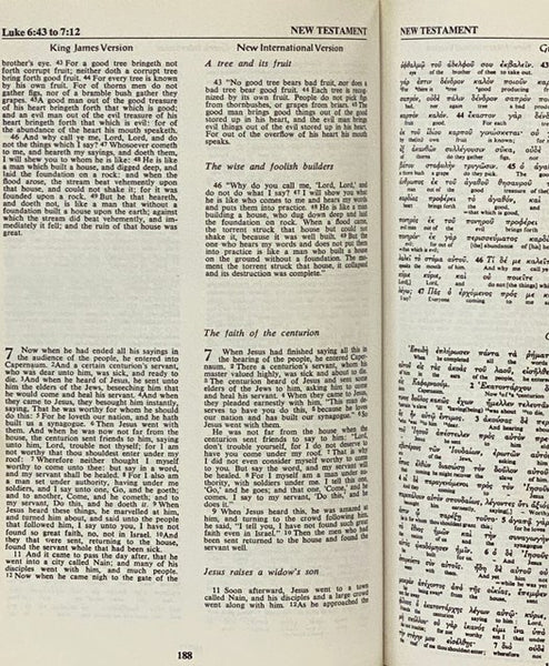 The Zondervan Parallel New Testament in Greek and English: The Nestle Greek Text with a Literal English Translation, [together with the King James Version and New International Version]