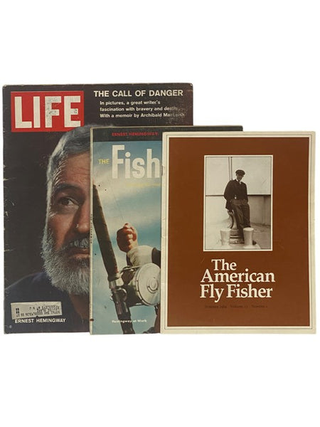 Three Ernest Hemingway Cover Magazines: Life Magazine, July 14, 1961, Vol. 51, No. 2 [with] The Fisherman, January 1958 [with] The American Fly Fisher, Summer 1989, Volume 15, Number 1