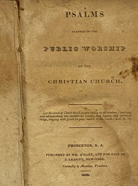 Psalms Adapted to the Public Worship of the Christian Church [with] Hymns Adapted to the Public Worship of the Christian Church.