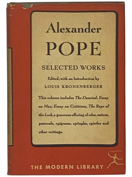Selected Works of Alexander Pope (The Modern Library of the World's Best Books, ML 257)