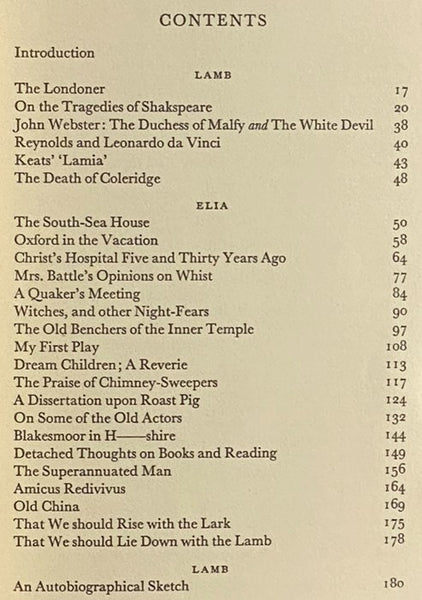 Charles Lamb: Essays (The Folio Society)
