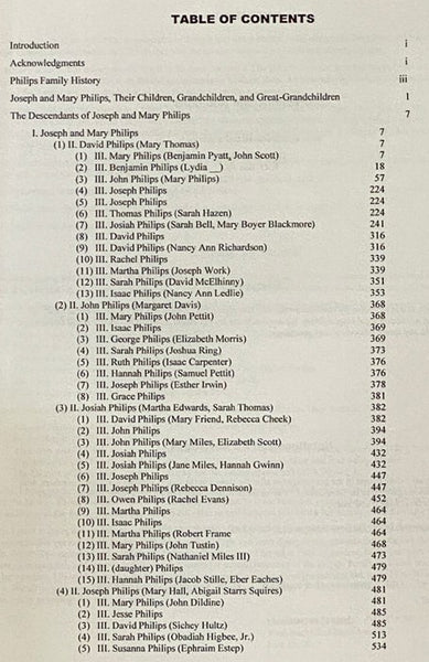 The Descendants of Joseph and Mary Philips Volume 1: The Genealogical Record