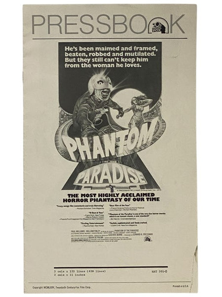 Phantom of the Paradise Pressbook