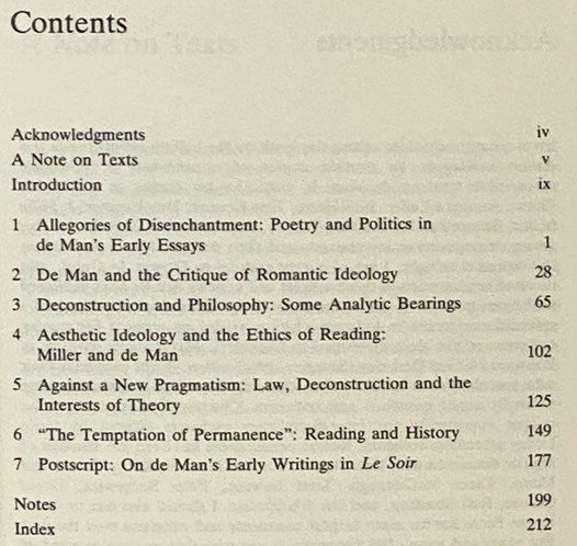 Paul de Man: Deconstruction and the Critique of Aesthetic Ideology