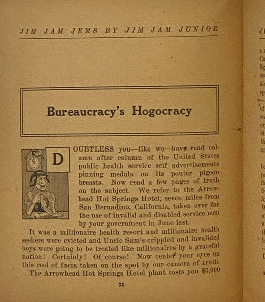 Jim Jam Jems, Nov. 1920: A Volley of Truth [November]