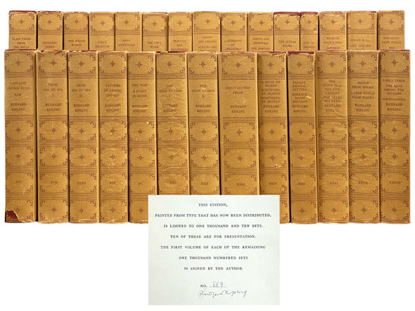 The Burwash Edition of the Complete Works in Prose and Verse of Rudyard Kipling, in Twenty-Eight Volumes, #889 of 1010 Signed Sets: Plain Tales from the Hills; Soldiers Three; Wee Willie Winkie; Life's Handicap; Many Inventions; The Day's Work; Traffics …
