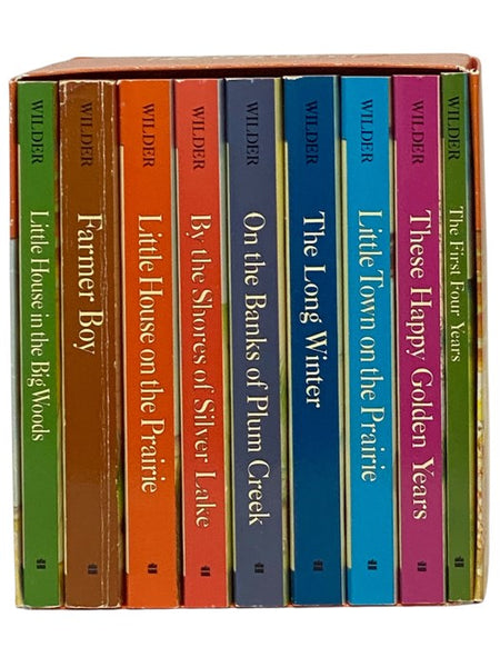 The Complete Set of Laura Ingalls Wilder's Little House Books, in Nine Volumes: Little House in the Big Woods; Farmer Boy; Little House on the Prairie; On the Banks of Plum Creek; By the Shores of Silver Lake; The Long Winter; Little Town on the Prairie;…