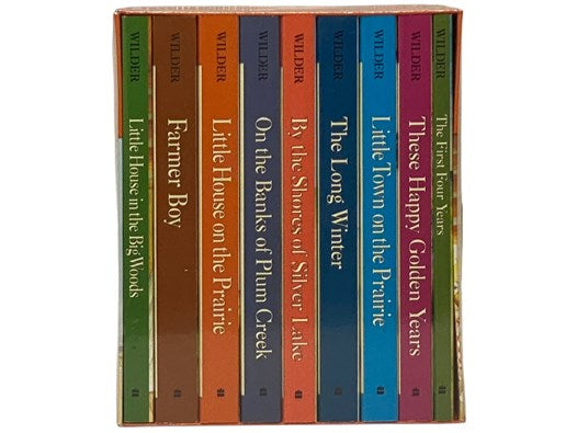 The Complete Set of Laura Ingalls Wilder's Little House Books, in Nine Volumes: Little House in the Big Woods; Farmer Boy; Little House on the Prairie; On the Banks of Plum Creek; By the Shores of Silver Lake; The Long Winter; Little Town on the Prairie;…