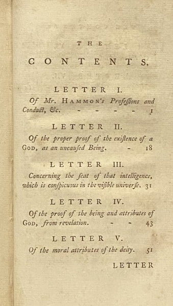 Letters to a Philosophical Unbeliever. Part I. Containing An Examination of the Principal Objections to the Doctrines of Natural Religion, and Especially Those Contained in the Writings of Mr. [David] Hume. [with] Additional Letters to a Philosophical Un…