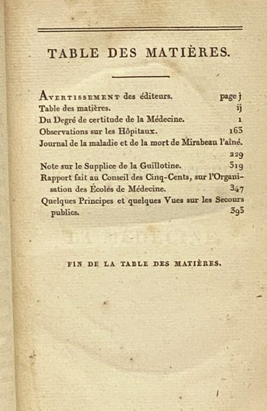 Du Degre de Certitude de la Medecine