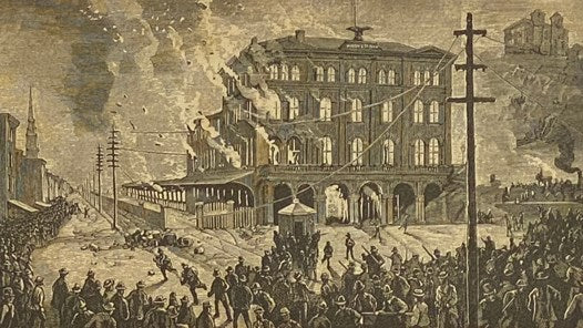 The History of the Great Riots. Being a Full and Authentic Account of the Strikes and Riots on the Various Railroads of the United States and in the Mining Regions. Embracing Brilliant and Graphic Pen-Pictures of the Reign of Terror in Pittsburgh, Baltim…
