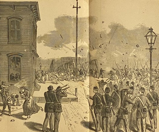 The History of the Great Riots. Being a Full and Authentic Account of the Strikes and Riots on the Various Railroads of the United States and in the Mining Regions. Embracing Brilliant and Graphic Pen-Pictures of the Reign of Terror in Pittsburgh, Baltim…