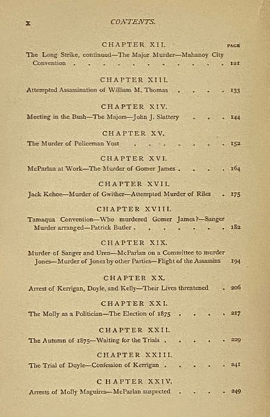 The Molly Maguires. The Origin, Growth, and Character of the Organization. [Mollie]