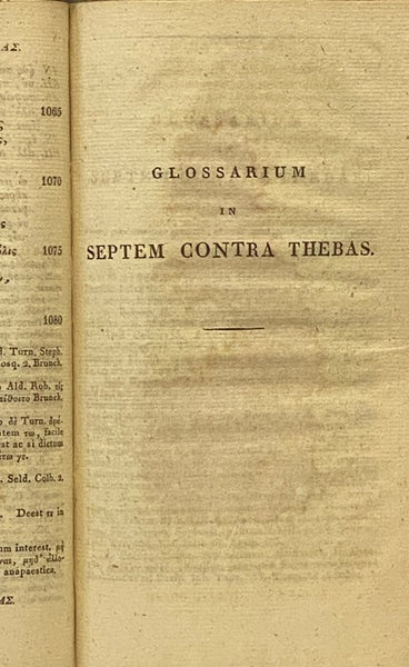 Aeschyli Septem Contra Thebas ad Fidem Manuscriptorum Emendavit Notas et Glossarium, Adjecit Carolus Jacobus Blomfield A.M., Accedunt Thomae Tyrwhitti Conjecturae in Aeschylum
