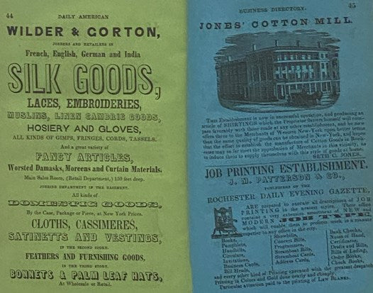 Daily American Directory of the City of Rochester, for 1847-48, Containing an Alphabetical List of the Heads of Families, Business Men and Mechanics, with Their Several Places of Business and Residence, and of Females Acting in the Capacity of Artisans a…