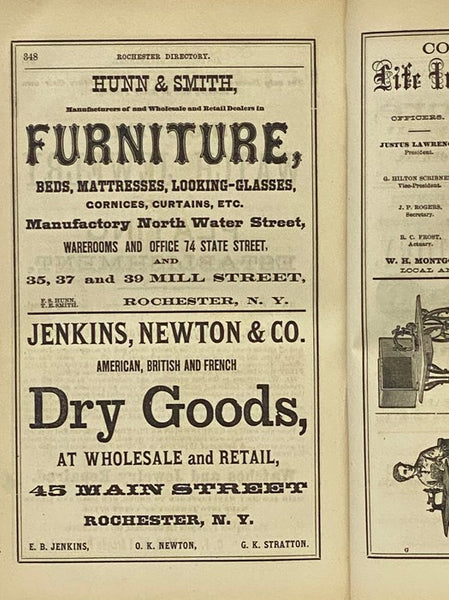 The Rochester Directory: Containing a General Directory of the Citizens, a Business Directory, and the City and County Register. No. XX [20], for the Year Commencing July 1, 1869 [New York]