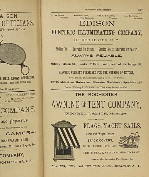 The Rochester Directory: Containing a General Directory of the Citizens, a Business Directory, and the City and County Register. No. XLI. [41], for the Year Beginning July 1, 1890 [New York]