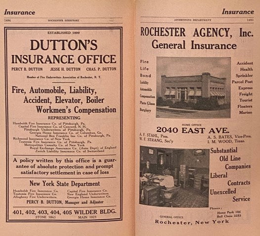 The Rochester Directory: Containing a General Directory of the Citizens, a Business Directory, and the City and County Register. No. LXIX [69] [New York] [1918]