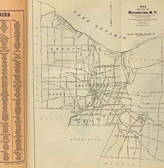 Polk's Rochester Suburban (Monroe County, N.Y.) Directory, Vol. XIII, 1942, Including the Towns of Brighton, East Rochester, Fairport, Gates, Greece, Irondequoit, Pittsford and Webster - A Supplement to the Rochester Directory Containing Alphabetical Sec…