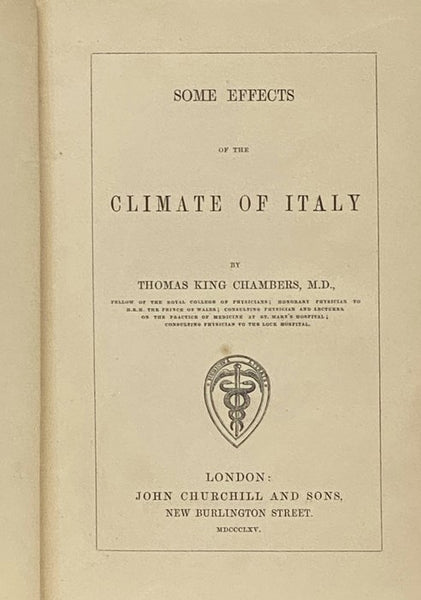 Some Effects of the Climate of Italy