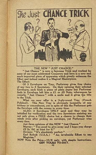 Davenport's Demon Series, Latest Catalogue, 1946: On Top of the World for Magic