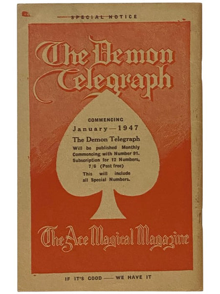 Davenport's Demon Series, Latest Catalogue, 1946: On Top of the World for Magic