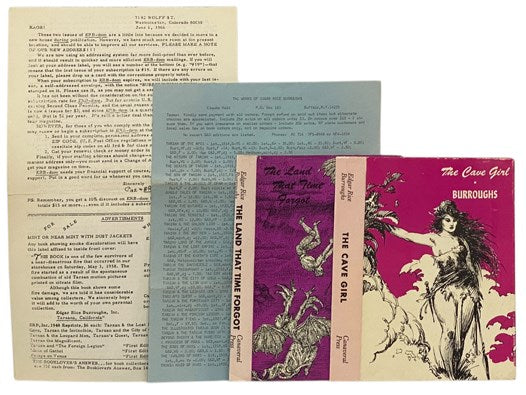 Edgar Rice Burroughs Fanzine Ephemera Archive: ERB-dom, Twenty-Issue Continuous Run: Volume 1 No. 1 - Volume 1 No. 20 [with] The Forgotten Sea of Mars [with] Single Sheet of The Edgar Rice Burroughs Bazaar [with] Claude Held (Bookseller) Price List [with…